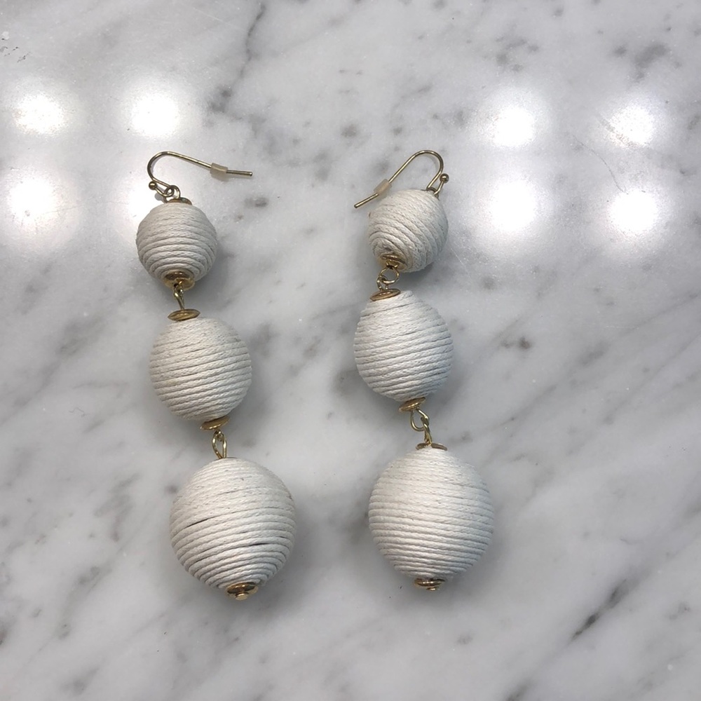 White bubble earrings